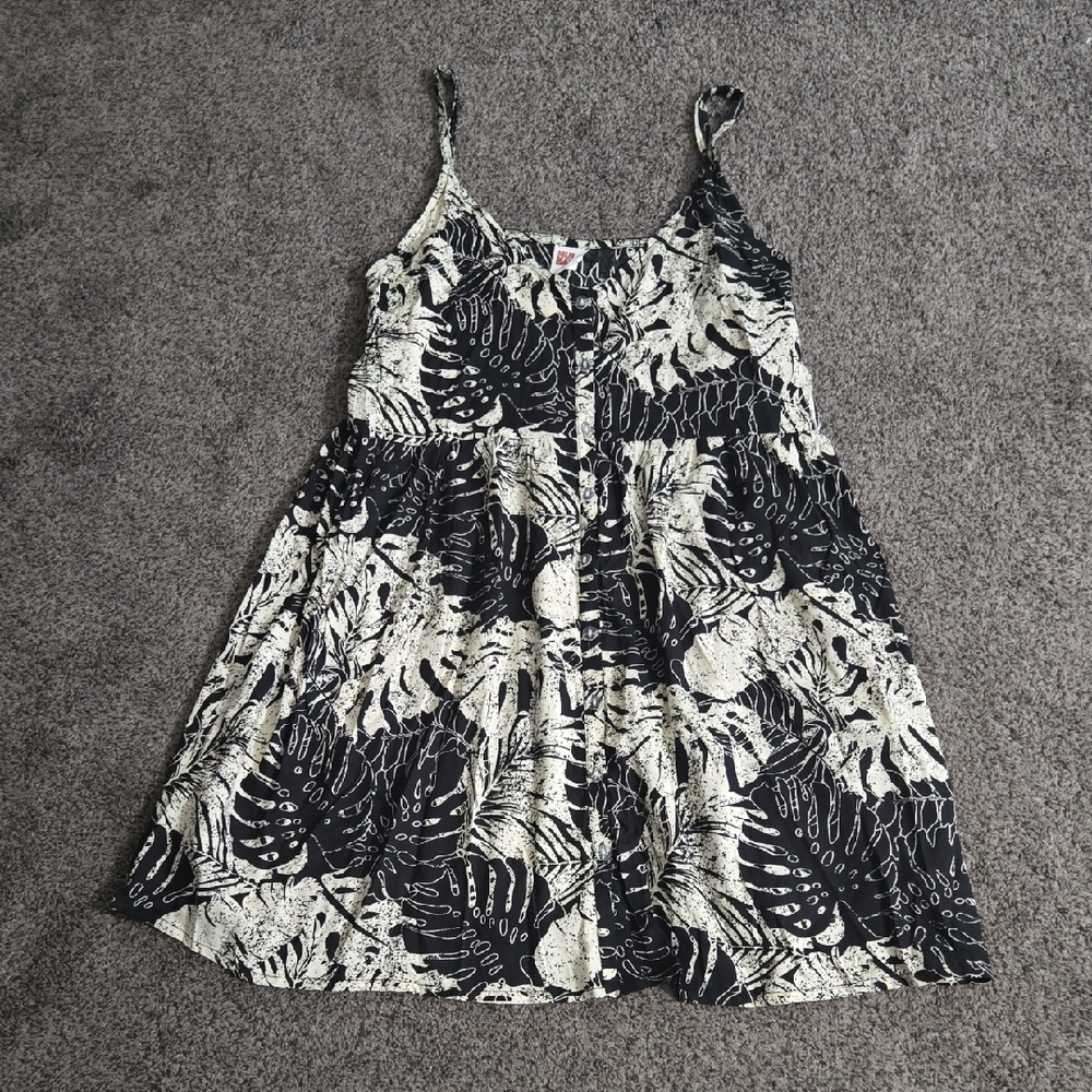 Black and White Floral Women's Dress